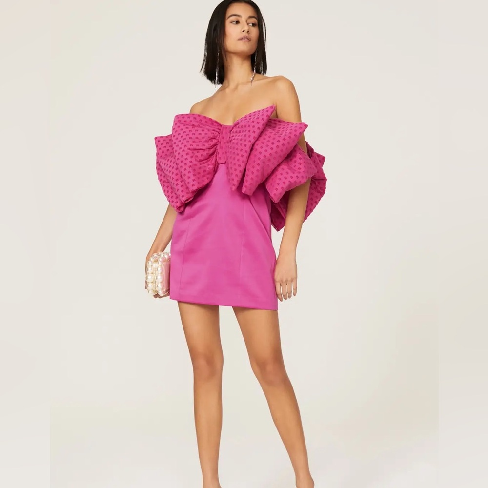 Pink Off-Shoulder Mini Dress